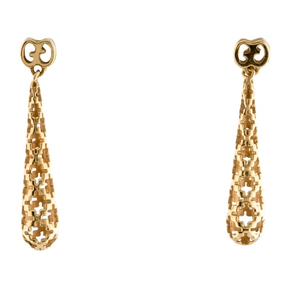 Gucci Diamantissima 18K Yellow Gold Drop Earrings - Picture 1 of 9